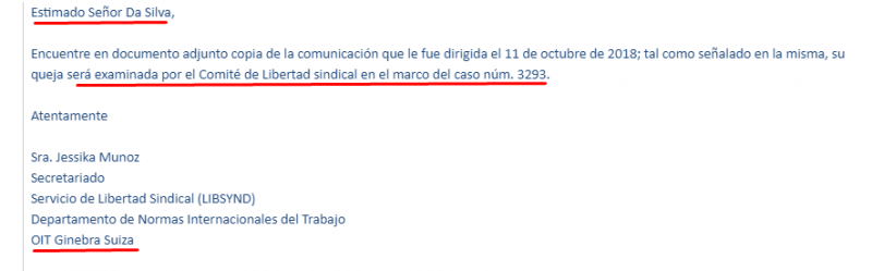 Comunicado da OIT - clique e amplie